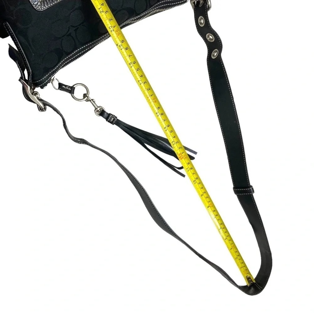 Coach 9362 black Signature Leather Slim Crossbody Shoulder Bag